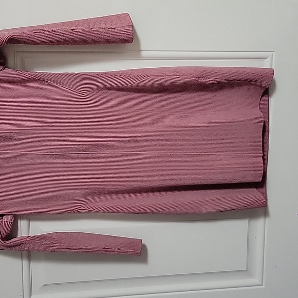 Bebe Dusty Pink Knit Dress Criss Cross Straps XLARGE - Picture 5 of 9